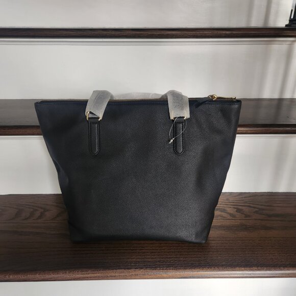 NWOT - Kate Spade Larchmont Avenue Logo Large Tote Bag Black 100% Leather - Picture 11 of 14